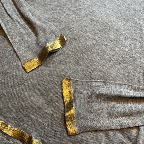 Zadig & Voltaire Willy Gold Grey Long Sleeve Tee sz XS - Picture 5 of 10